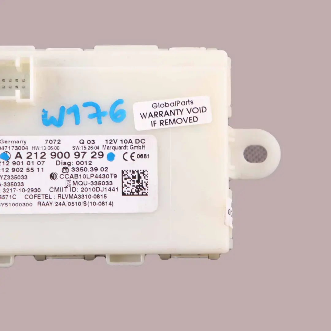  Keyless Module Mercedes W176 W207 W212 ECU Door Lock Control Unit - SKU A2129009729 - Part number A2129009729
