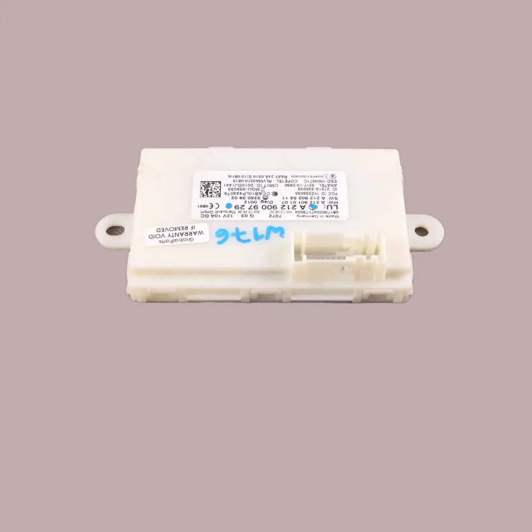 W207 W212 Module Verrouillage Porte Sans Clé Unité pour Mercedes W176 à propos du numéro de pièce A2129009729 Mercedes W176 W207 W212 Module Verrouillage Porte Sans Clé Unité - SKU A2129009729 - Numéro de pièce A2129009729