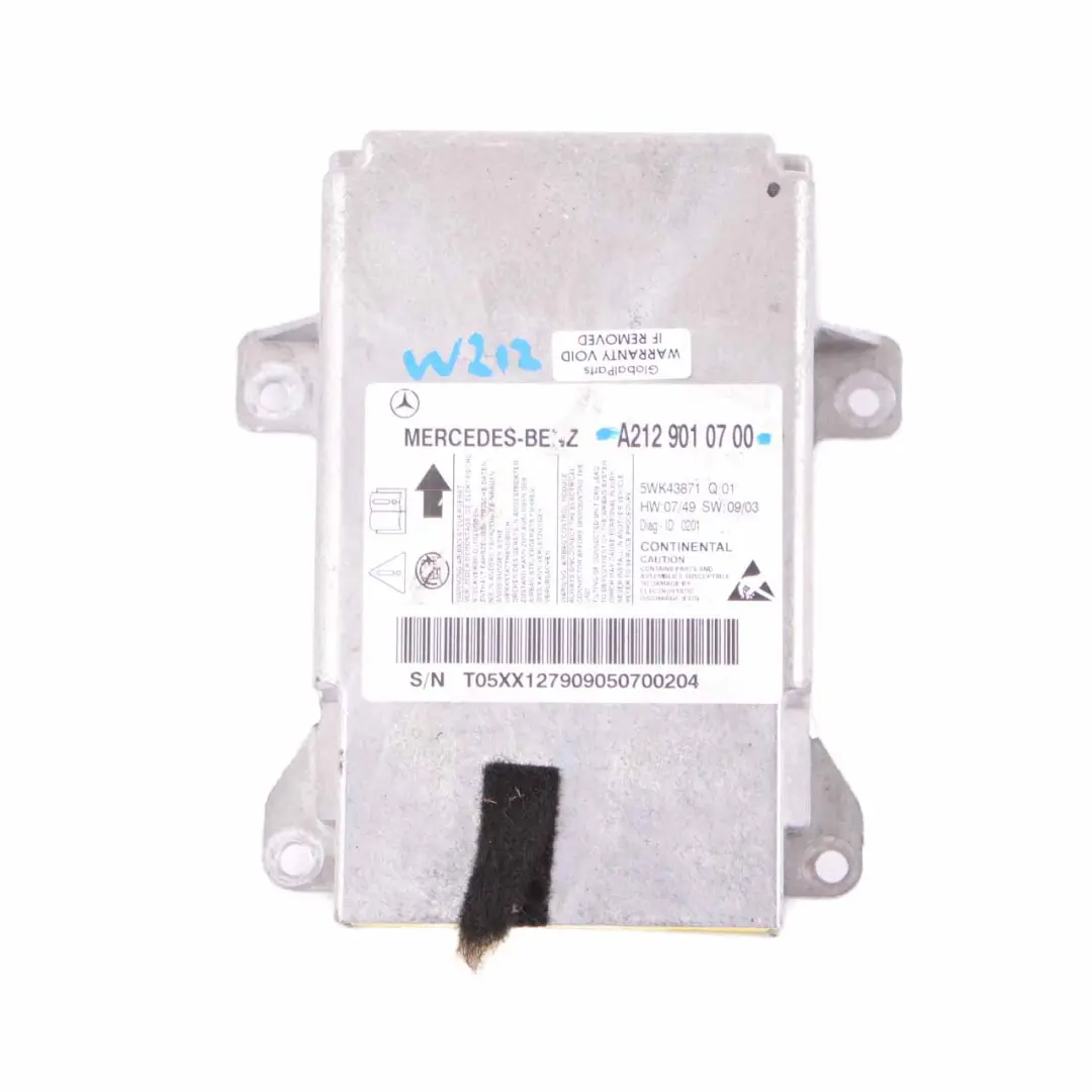 ECU Unità di controllo Modulo sensore Airbag per Mercedes W212 con numero di parte A2129010700 Mercedes W212 ECU Unità di controllo Modulo sensore Airbag - SKU A2129010700 - Numero di parte A2129010700