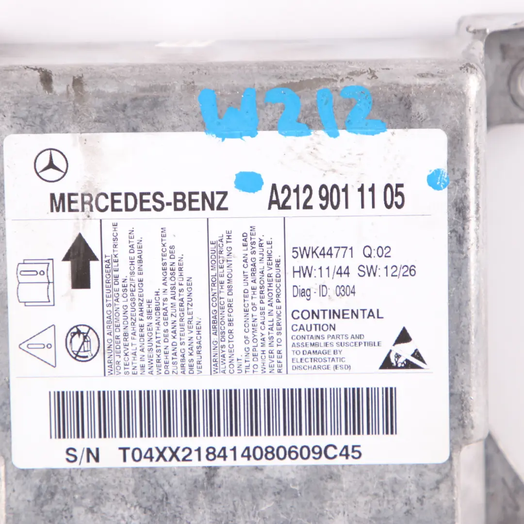 Mercedes W212 Air Bag Control Unit ECU AirBag Sensor Module A2129011105 - SKU A2129018508 - Part number A2129018508