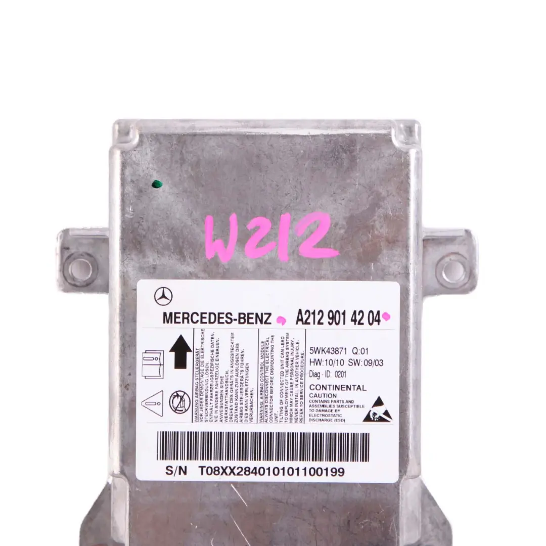  Mercedes-Benz W212 ECU Control Unit Sensor Module Airbag - SKU A2129014204 - Part number A2129014204
