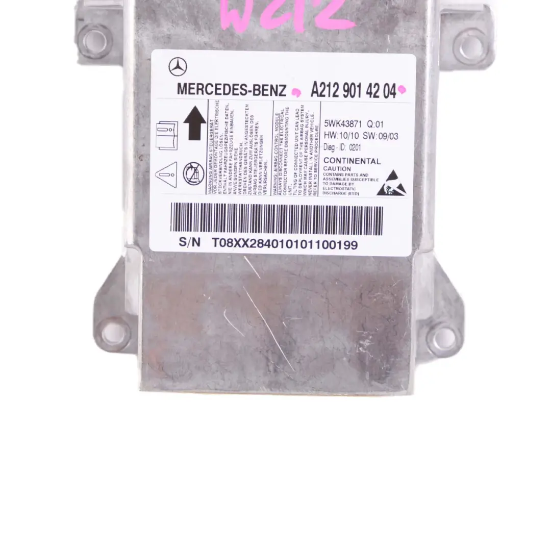  Mercedes-Benz W212 ECU Control Unit Sensor Module Airbag - SKU A2129014204 - Part number A2129014204