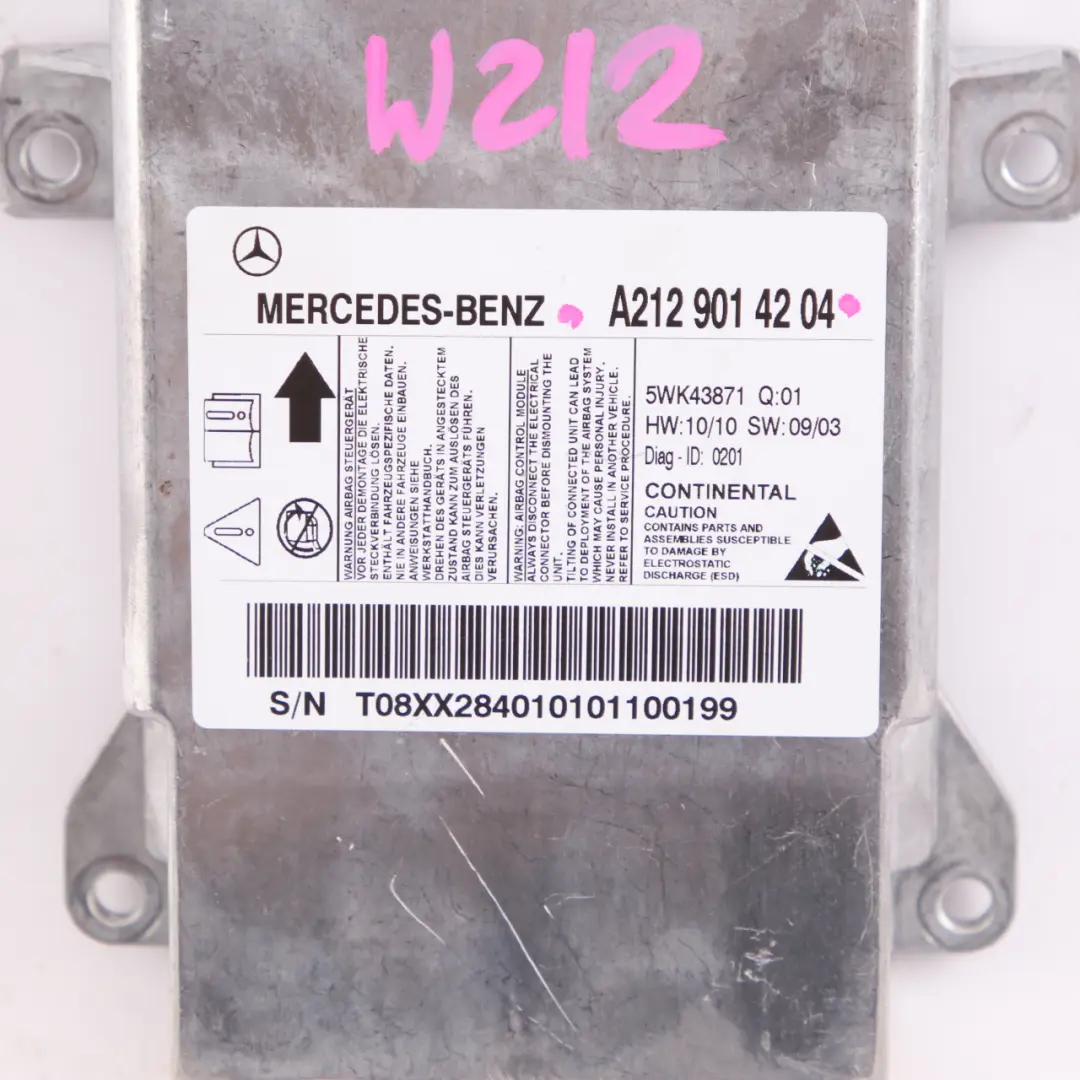 Mercedes-Benz W212 ECU Control Unit Sensor Module Airbag - SKU A2129014204 - Part number A2129014204