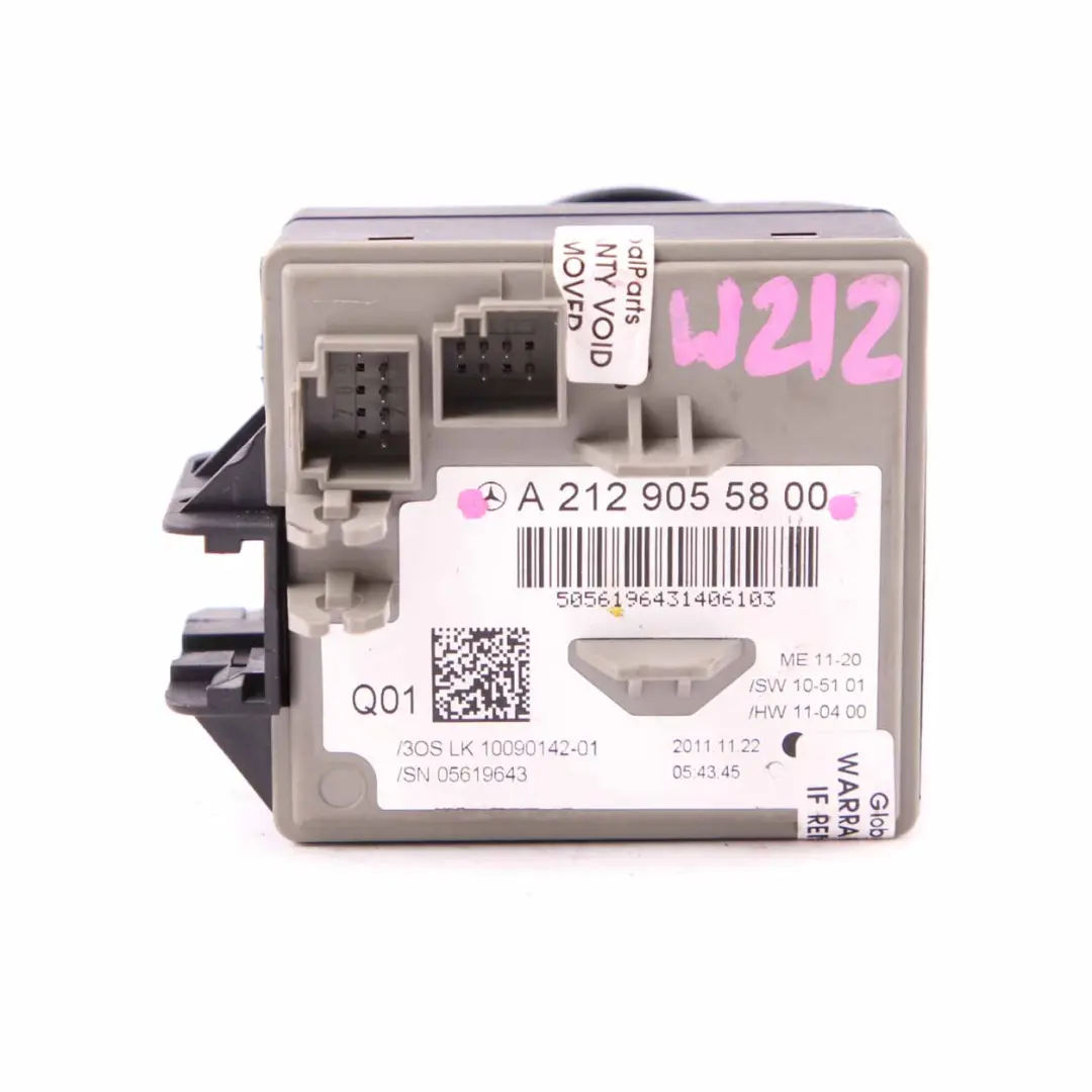 Interruttore Accensione Blocco Unità Controllo Modulo per Mercedes W212 con numero di parte A2129055800 Mercedes W212 Interruttore Accensione Blocco Unità Controllo Modulo - SKU A2129055800 - Numero di parte A2129055800