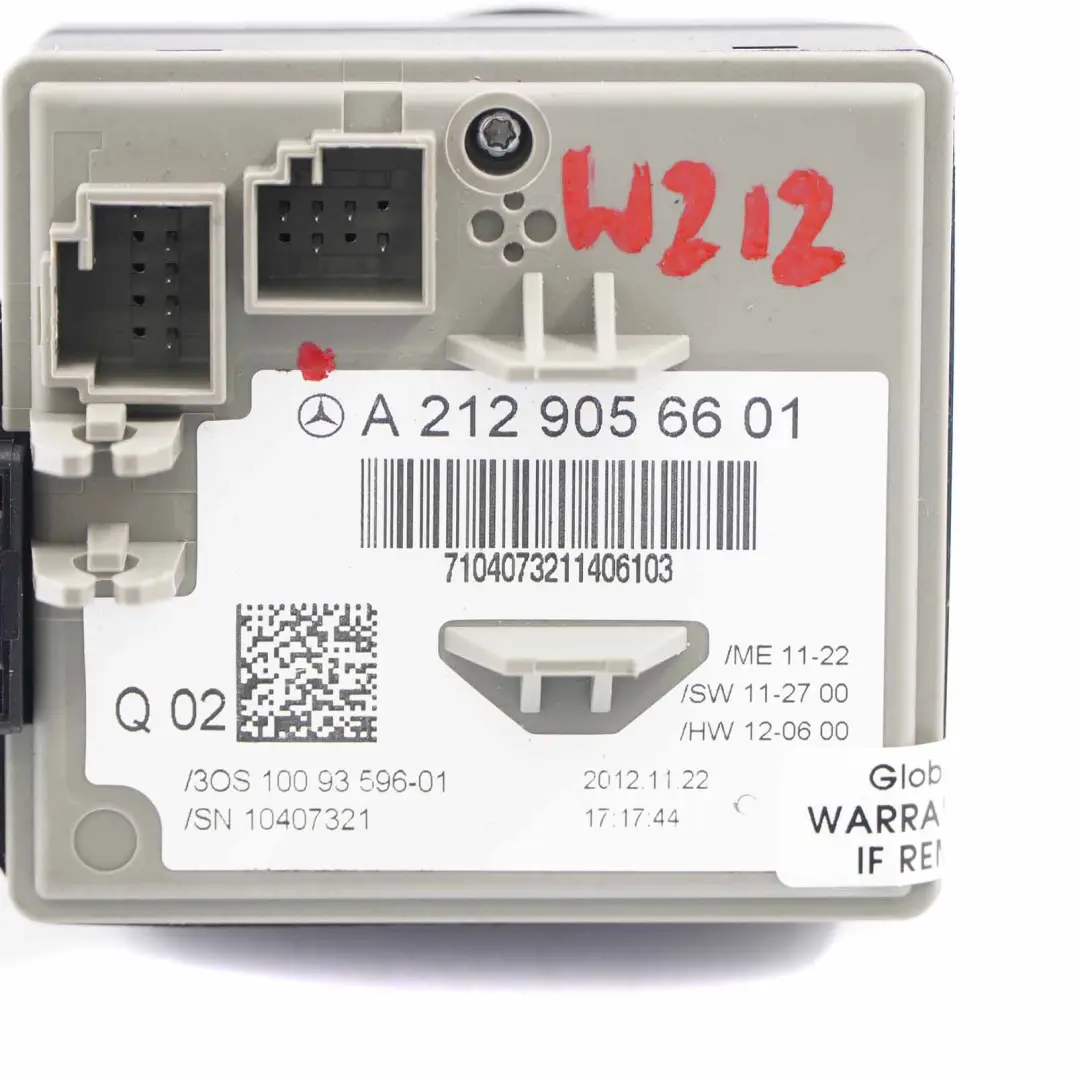 Llave Lector Encendido Cerradura Unidad Control Módulo para Mercedes W212 con número de pieza A2129056601 Mercedes W212 Llave Lector Encendido Cerradura Unidad Control Módulo - SKU A2129056601 - Número de pieza A2129056601