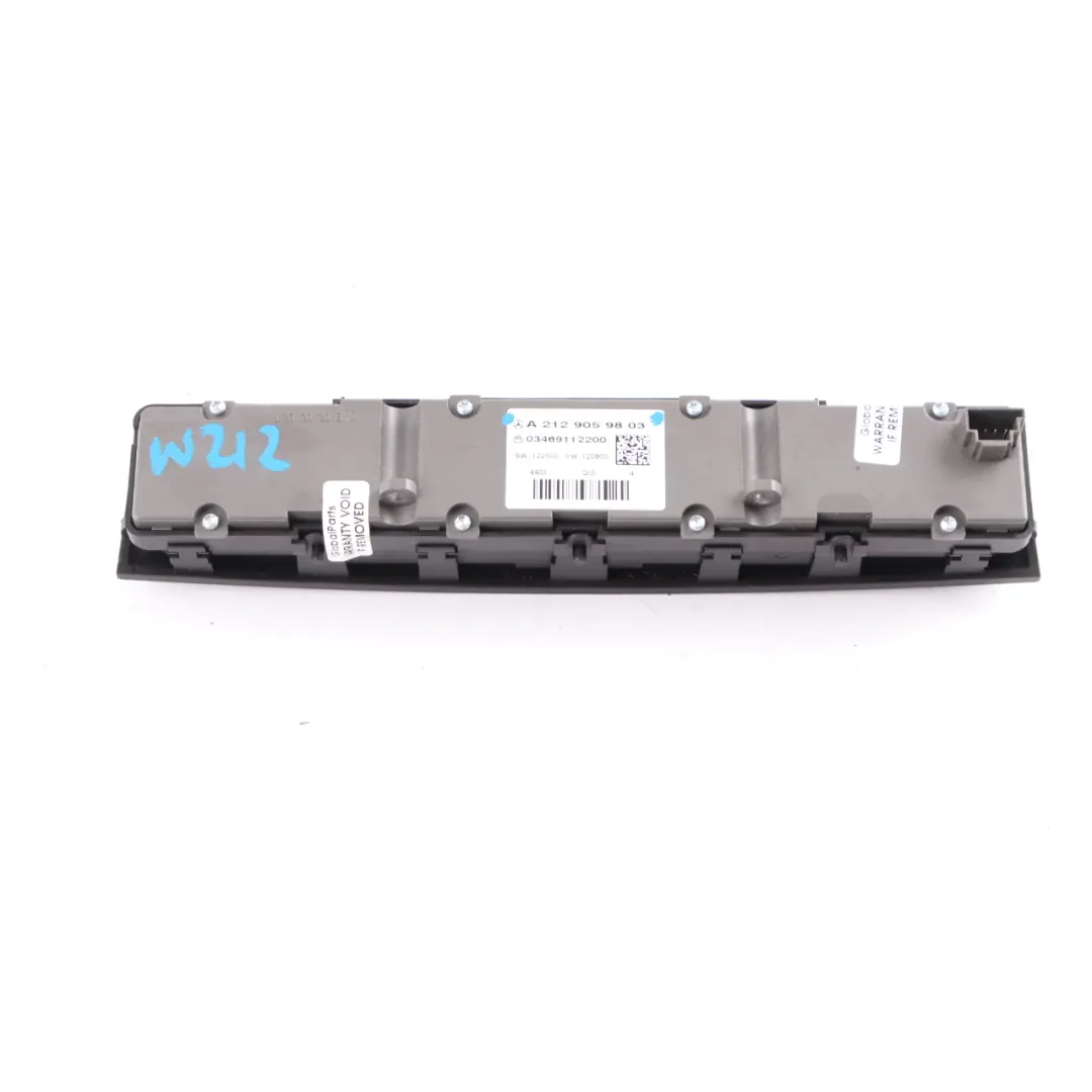 Interruptor Panel Control Asiento Calefacción Peligro PDC para Mercedes W212 con número de pieza A2129059803 Mercedes W212 Interruptor Panel Control Asiento Calefacción Peligro PDC - SKU A2129059803 - Número de pieza A2129059803