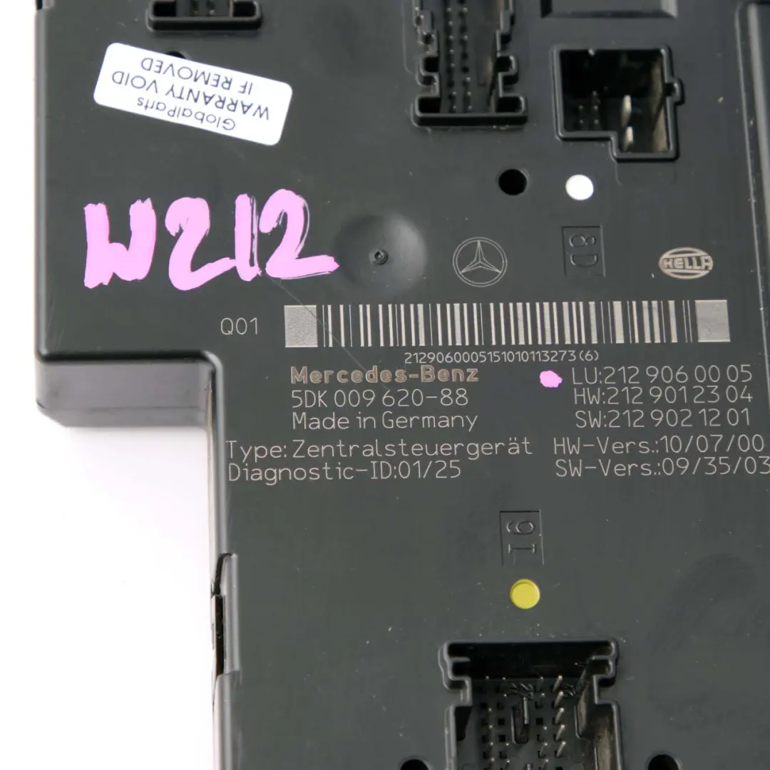  Fuse Box Mercedes W212 Rear Relay Control Unit Electric Module SAM - SKU A2129060005 - Part number A2129060005