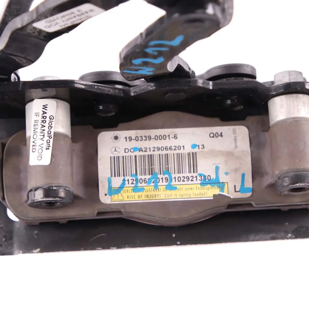 Mercedes W204 W212 Bisagra Capó Izquierda Delantera Unidad Protección Peatones - SKU A2129066201 - Número de pieza A2129066201