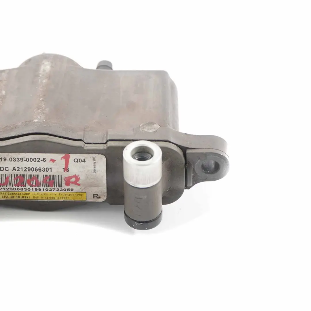 Bonnet Hinge Actuator Mercedes W204 W212 Right O/S Hood Pedestrian Protection to with Part number A2129066301 Bonnet Hinge Actuator Mercedes W204 W212 Right O/S Hood Pedestrian Protection - SKU A2129066301-1 - Part number A2129066301