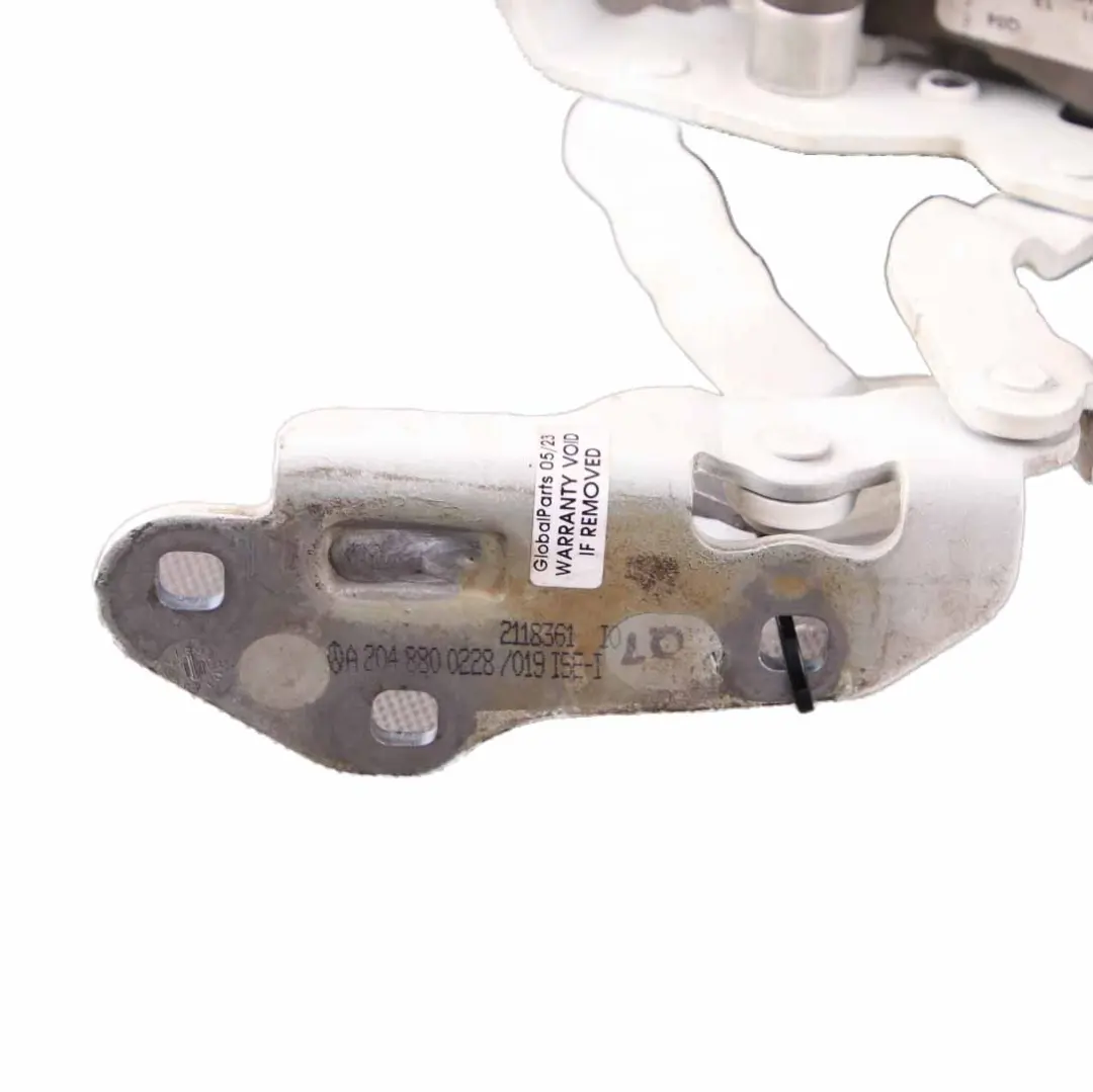 Bonnet Hinge Mercedes W204 W212 Right O/S Hood Pedestrian Protect Diamond White to with Part number A2129066301 Bonnet Hinge Mercedes W204 W212 Right O/S Hood Pedestrian Protect Diamond White - SKU A2129066301-DWM - Part number A2129066301