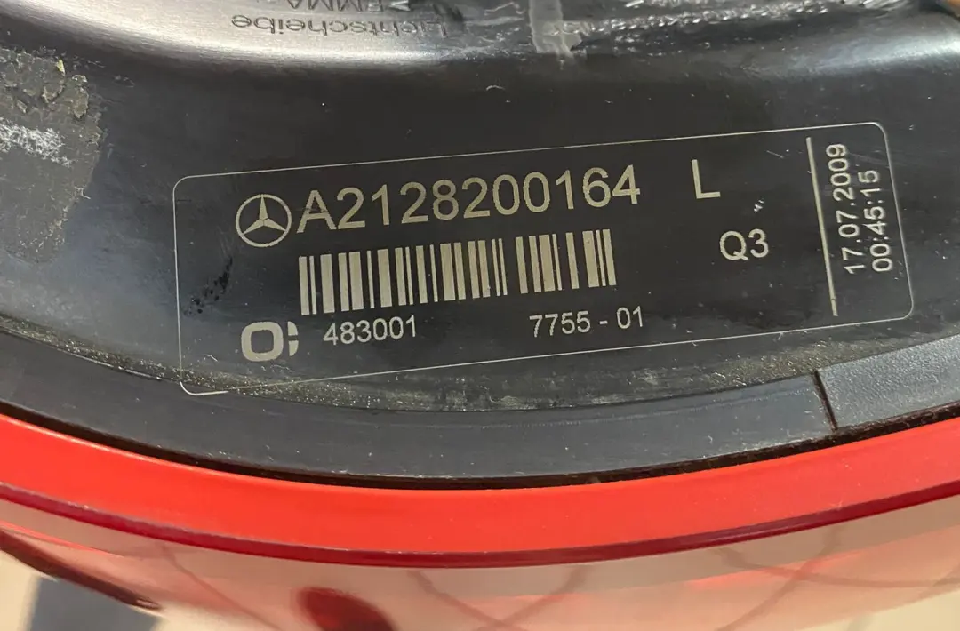 Lamp Mercedes W212 Saloon Left N/S Tail Light Side Panel to Rear with Part number A2129066601 Rear Lamp Mercedes W212 Saloon Left N/S Tail Light Side Panel - SKU A2129066601 - Part number A2129066601