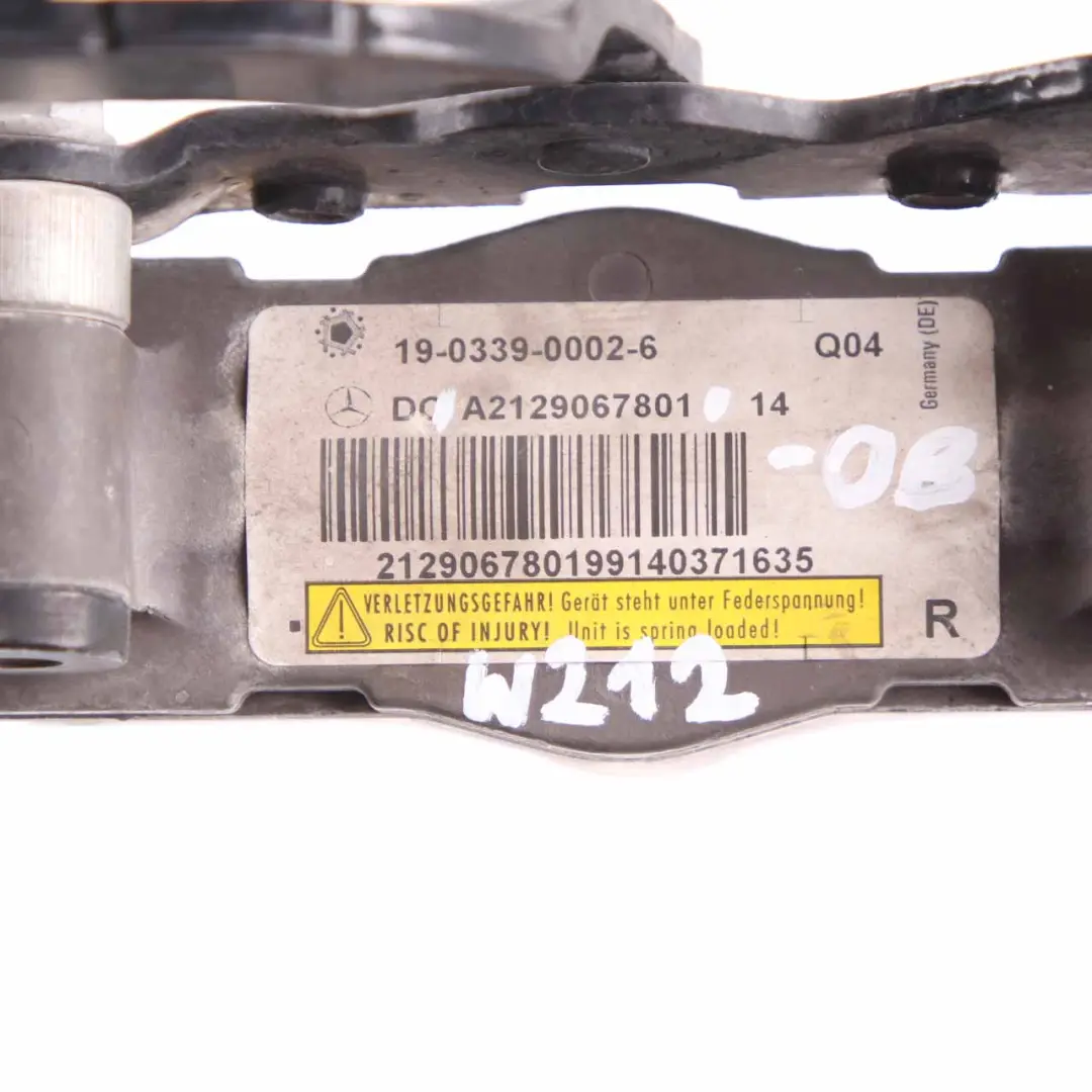 Bonnet Hinge Right O/S Pedestrian Protection Obsidian Black - 197 to Mercedes W212 with Part number A2129067801 Mercedes W212 Bonnet Hinge Right O/S Pedestrian Protection Obsidian Black - 197 - SKU A2129067801-OB - Part number A2129067801