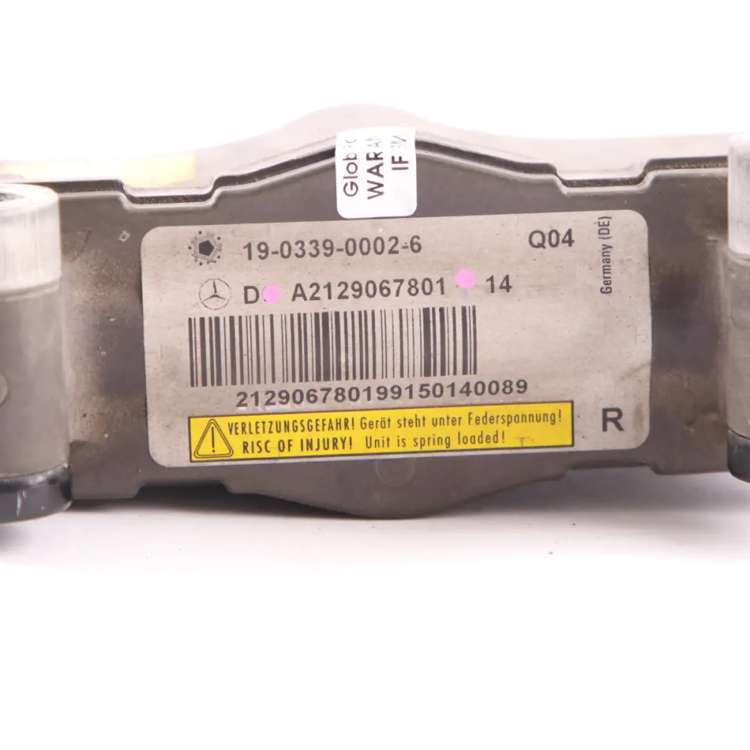 Hood Actuator Right O/S Bonnet Pedestrian Protection to Mercedes W212 with Part number A2129067801 Mercedes W212 Hood Actuator Right O/S Bonnet Pedestrian Protection - SKU A2129067801 - Part number A2129067801