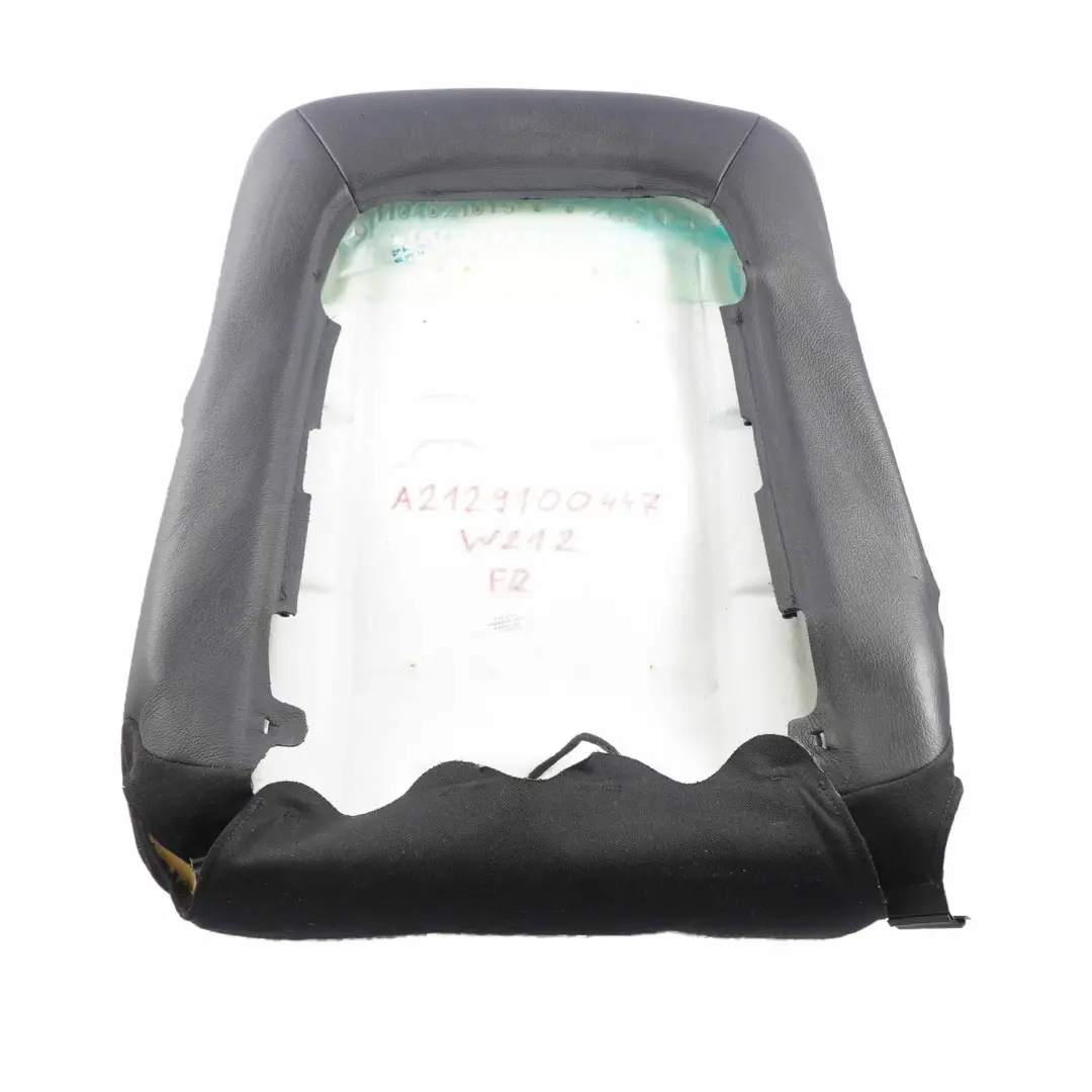 Front Seat Cover Heated Backrest Leather Covering Right O/S Black to Mercedes W212 with Part number A2129100447 Mercedes W212 Front Seat Cover Heated Backrest Leather Covering Right O/S Black - SKU A2129100447 - Part number A2129100447