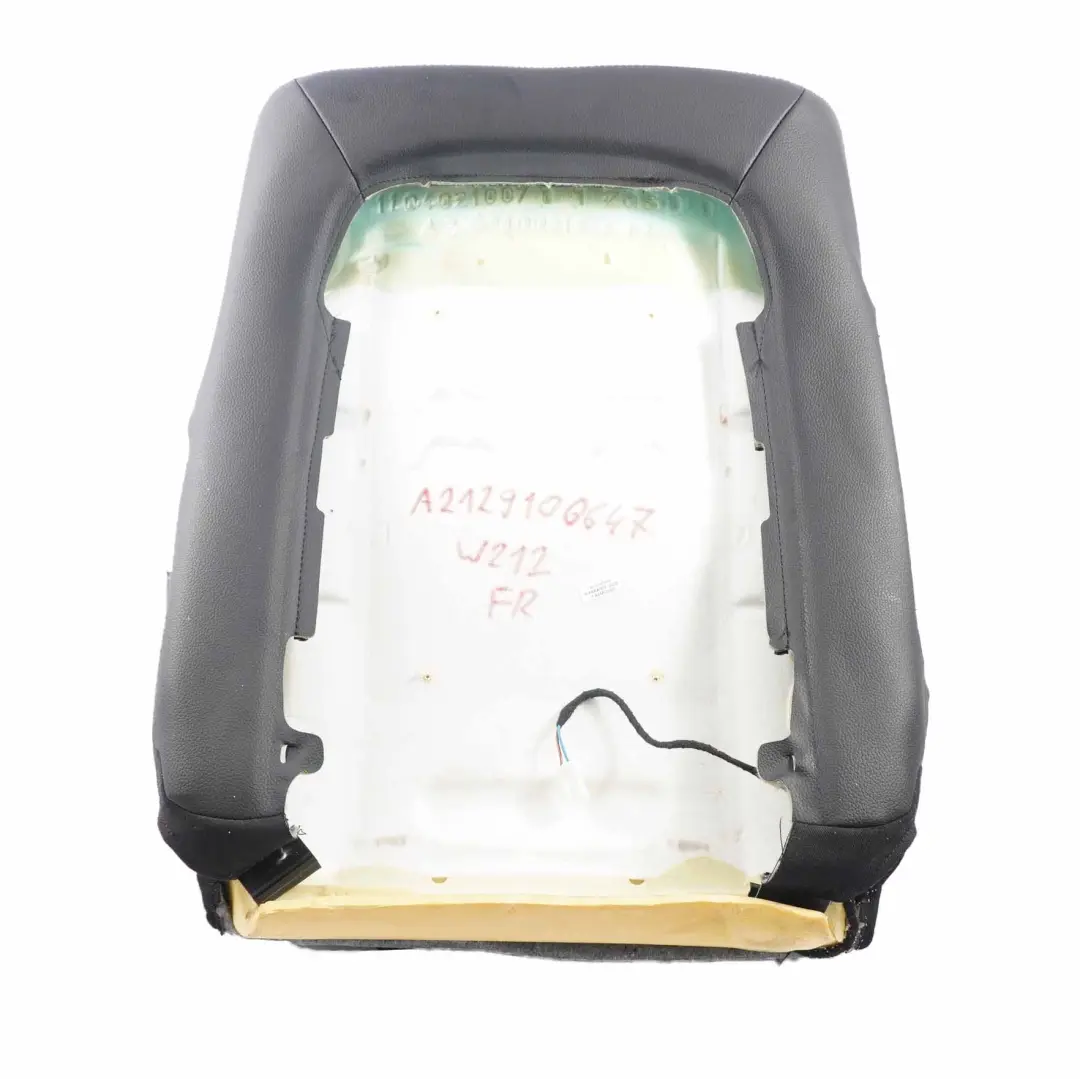 Front Right O/S Heated Backrest Imitation Leather Black to Mercedes W212 Seat Cover with Part number A2129100647 Mercedes W212 Seat Cover Front Right O/S Heated Backrest Imitation Leather Black - SKU A2129100647 - Part number A2129100647