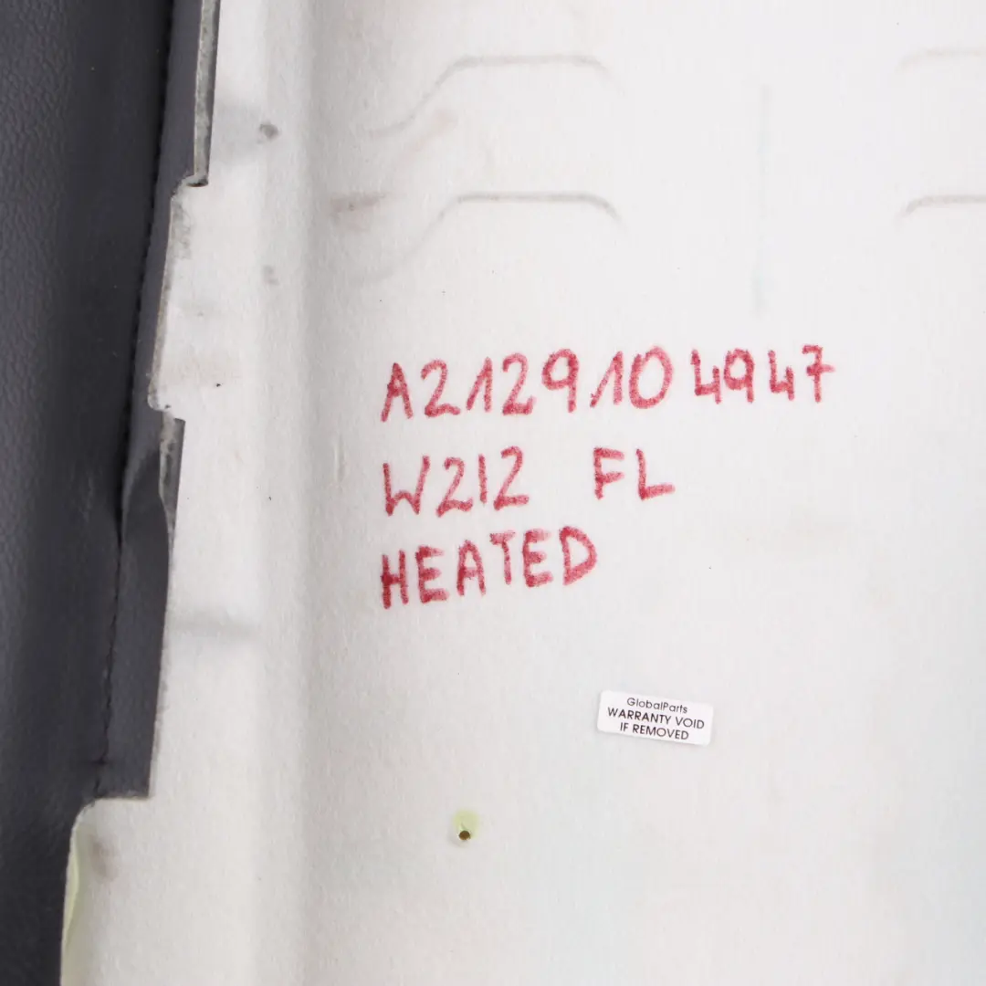 Front Seat Backrest Heated Left Sport N/S Covering Black to Mercedes W212 with Part number A2129104947 Mercedes W212 Front Seat Backrest Heated Left Sport N/S Covering Black - SKU A2129104947 - Part number A2129104947