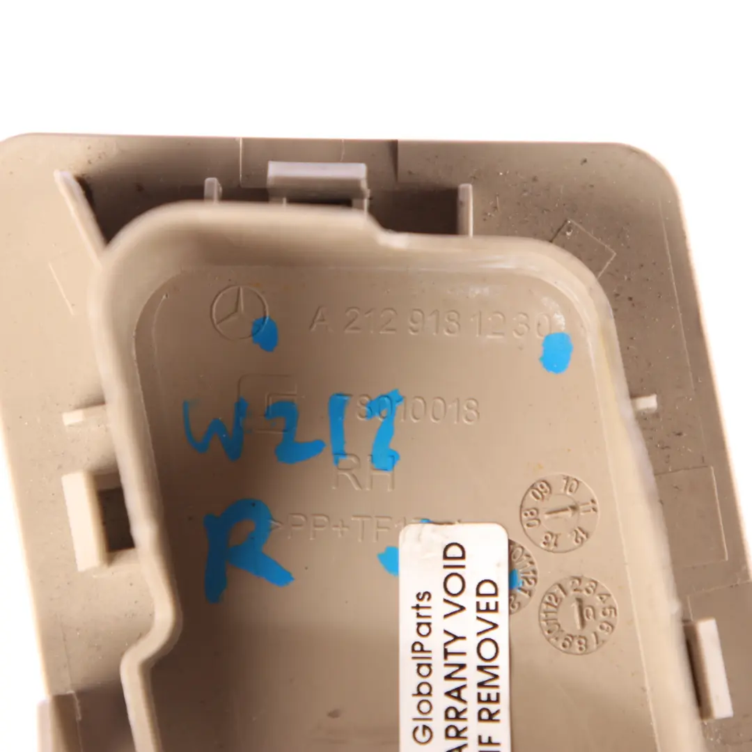 Mercedes W212 Seat Belt Cover Mount Trim Front Right O/S Beige - SKU A2129181230 - Part number A2129181230