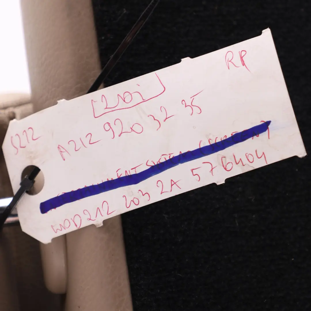 Backrest Estate Rear Seat Back Right O/S Leather Beige to Mercedes S212 Rear Seat with Part number A2129203235 Mercedes S212 Rear Seat Backrest Estate Rear Seat Back Right O/S Leather Beige - SKU A2129203235 - Part number A2129203235