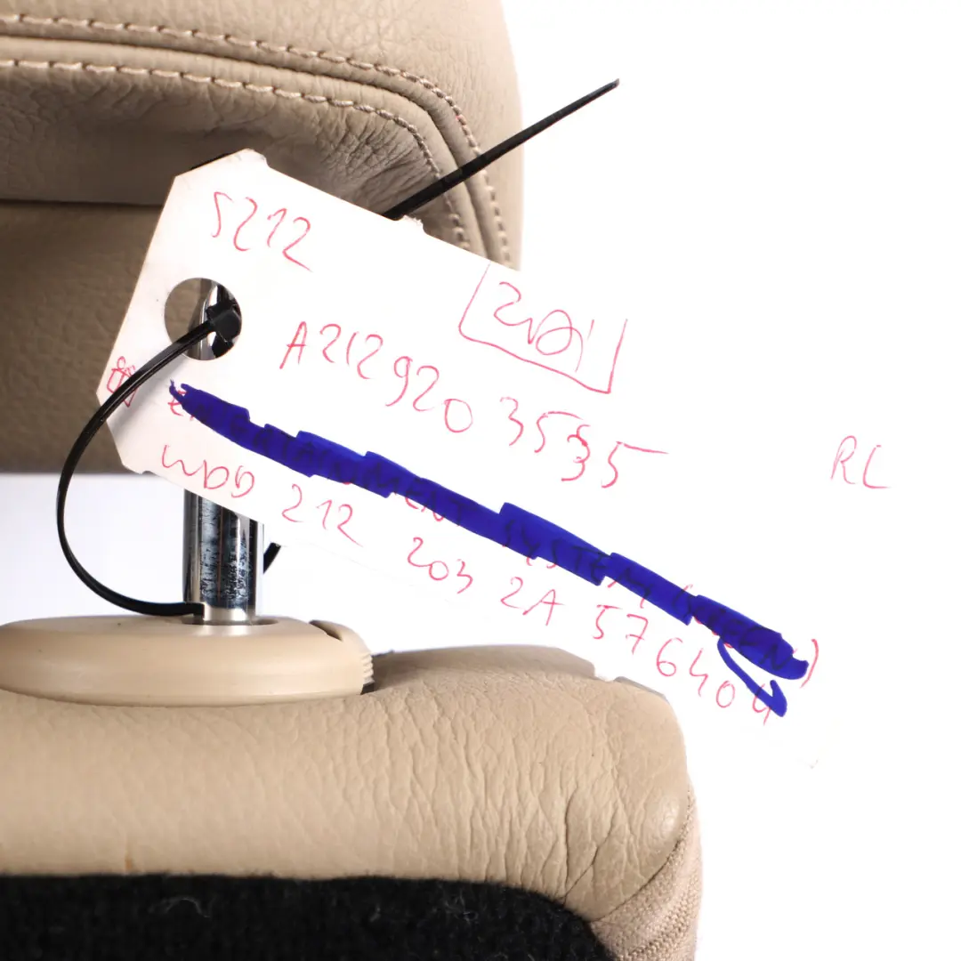 Backrest Estate Left N/S Back Cover Leather Beige to Mercedes S212 Rear Seat with Part number A2129208333 Mercedes S212 Rear Seat Backrest Estate Left N/S Back Cover Leather Beige - SKU A2129203535 - Part number A2129208333