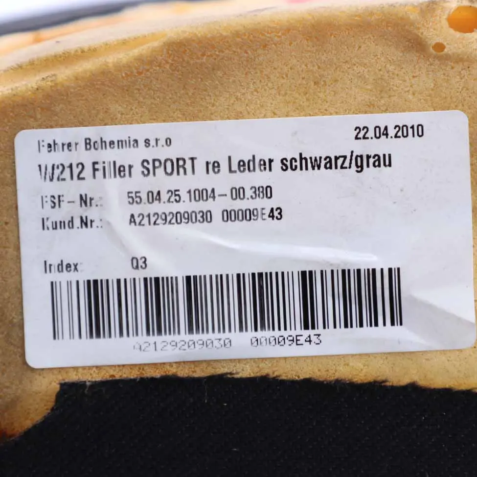 Pannello laterale Mercedes W212 Berlina Sedile posteriore destro Pelle nera per con numero di parte A2129209030 Pannello laterale Mercedes W212 Berlina Sedile posteriore destro Pelle nera - SKU A2129209030 - Numero di parte A2129209030