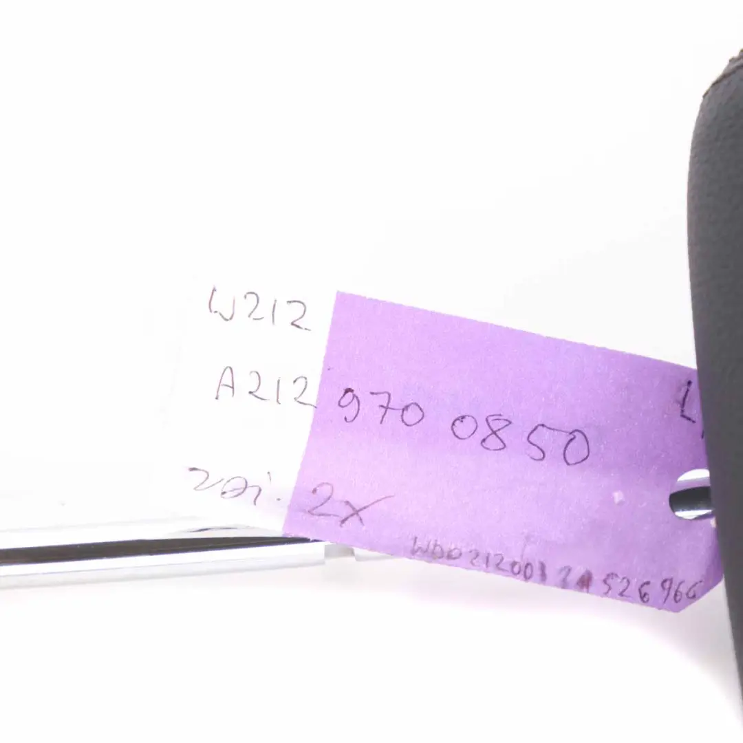 Mercedes W212 Seat Headrest Rear Left Right N/O/S Black Leather Head Rest - SKU A2129700850-2 - Part number A2129700850