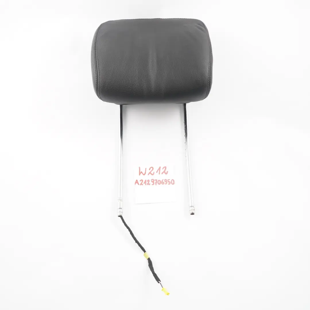 Headrest Dynamic Front Left Right Black Leather Head Rest to Mercedes W212 Seat with Part number A2129706950 Mercedes W212 Seat Headrest Dynamic Front Left Right Black Leather Head Rest - SKU A2129706950 - Part number A2129706950