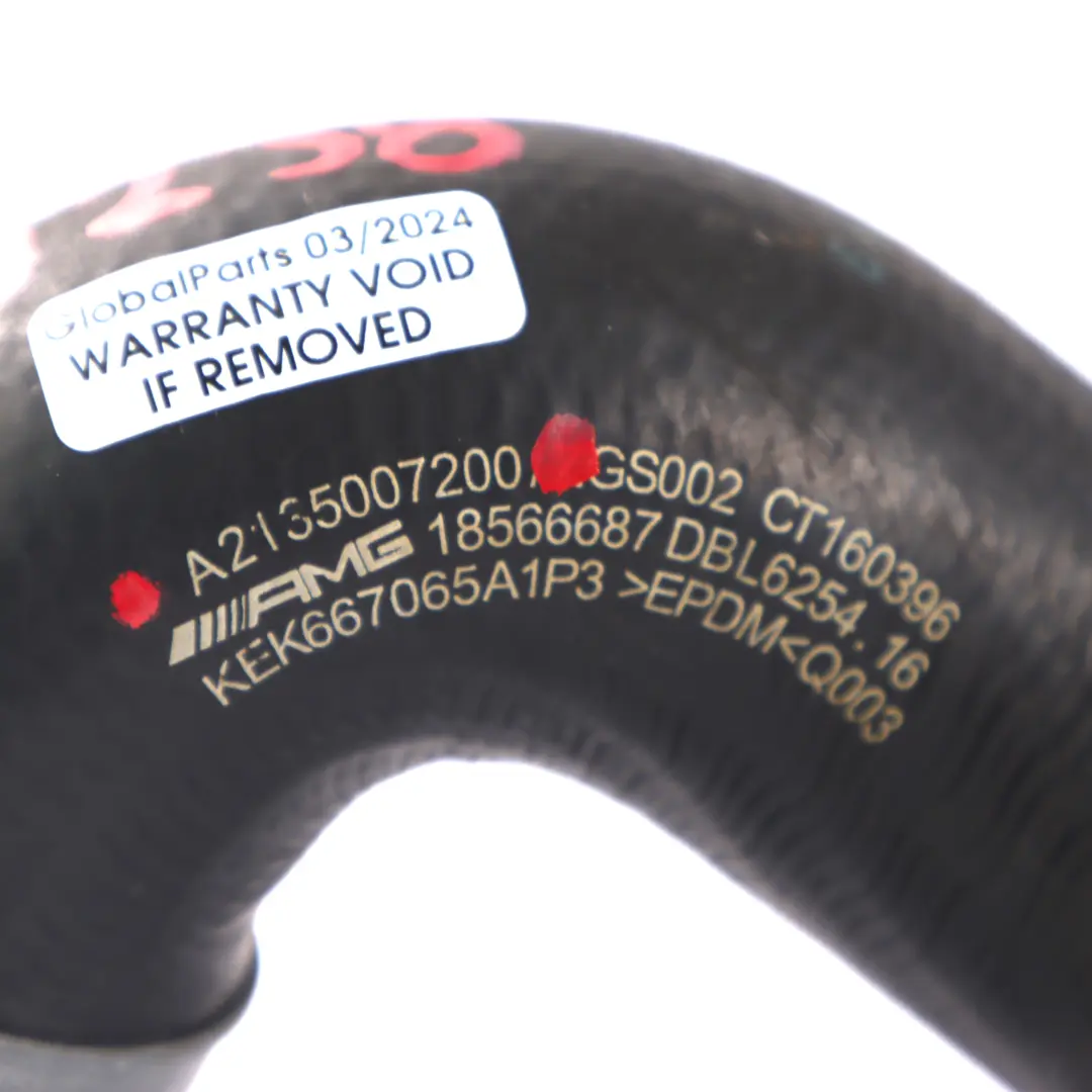 Coolant Hose Mercedes C238 M256 Right Cooler Radiator Water Hose to with Part number A2135007200 Coolant Hose Mercedes C238 M256 Right Cooler Radiator Water Hose - SKU A2135007200 - Part number A2135007200
