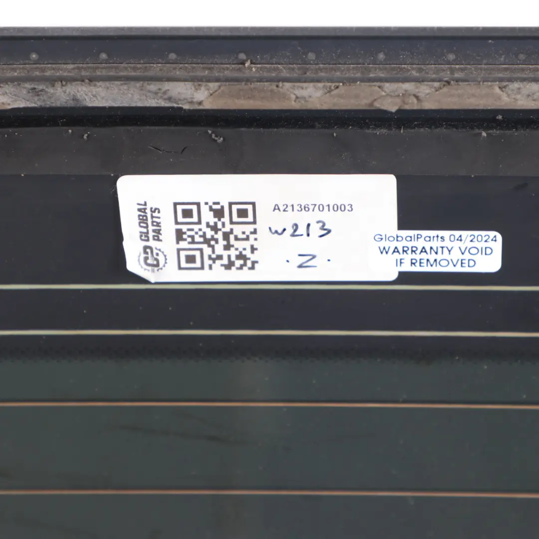 Window Mercedes W213 Saloon Tailgate Tinted Glass Glazing AS3 to Rear with Part number A2136701003 Rear Window Mercedes W213 Saloon Tailgate Tinted Glass Glazing AS3 - SKU A2136701003 - Part number A2136701003