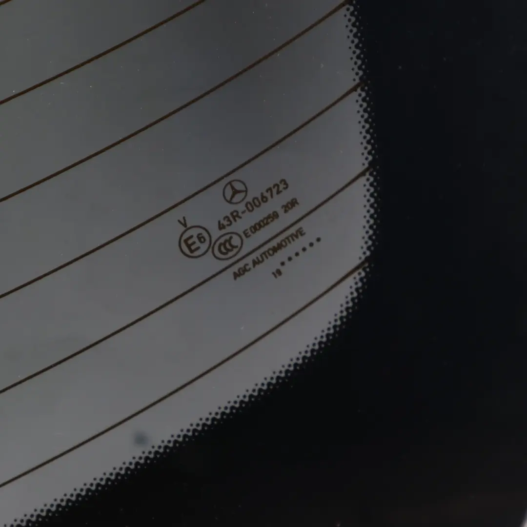 Window Mercedes W213 Saloon Tailgate Tinted Glass Glazing AS3 to Rear with Part number A2136701003 Rear Window Mercedes W213 Saloon Tailgate Tinted Glass Glazing AS3 - SKU A2136701003 - Part number A2136701003