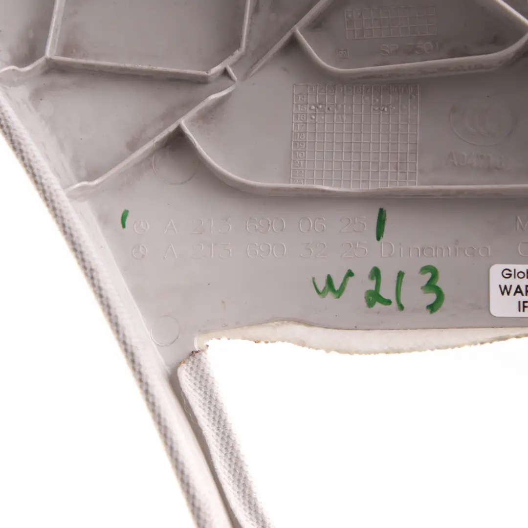 A-Pillar Column Trim Cover Panel Front Right O/S Grey to Mercedes W213 with Part number A2136900625 Mercedes W213 A-Pillar Column Trim Cover Panel Front Right O/S Grey - SKU A2136900625 - Part number A2136900625