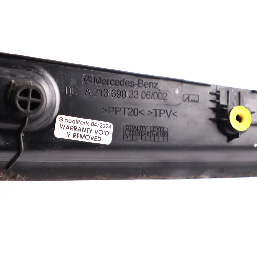 Trunk Trim Panel Compartment Left N/S Trim Black to Mercedes W213 Sedan with Part number A2136903306 Mercedes W213 Sedan Trunk Trim Panel Compartment Left N/S Trim Black - SKU A2136903306 - Part number A2136903306