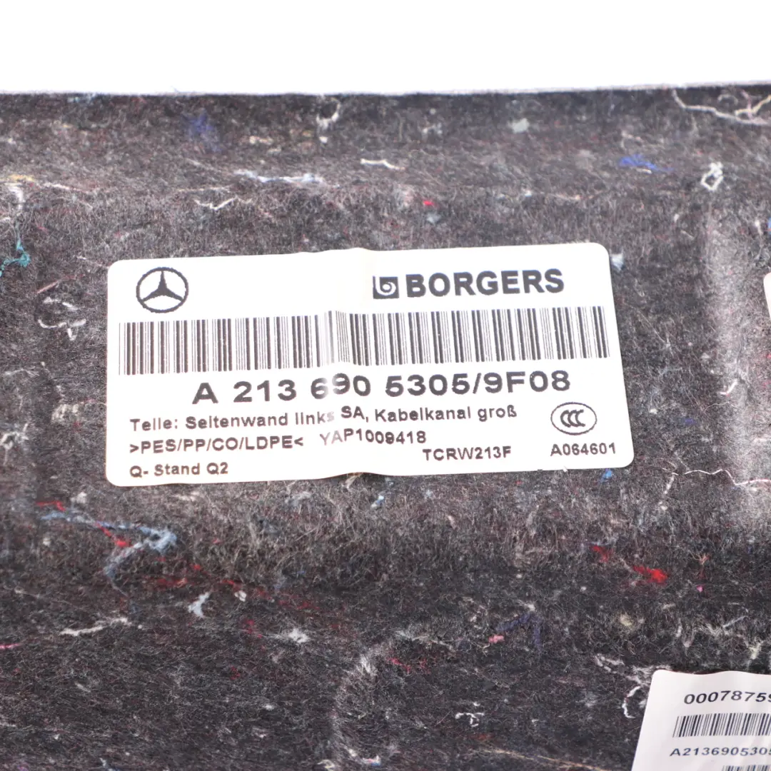 Mercedes W213 Baule Baule Sinistro Pannello Laterale Bagagliaio - SKU A2136905305 - Numero di parte A2136905305