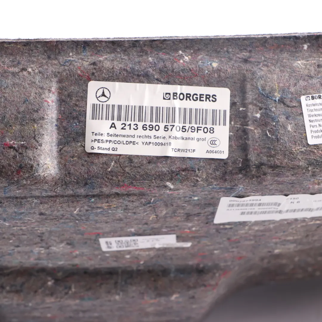 Mercedes W213 Bagagliaio Baule Destro Pannello Laterale Bagagliaio - SKU A2136905705 - Numero di parte A2136905705