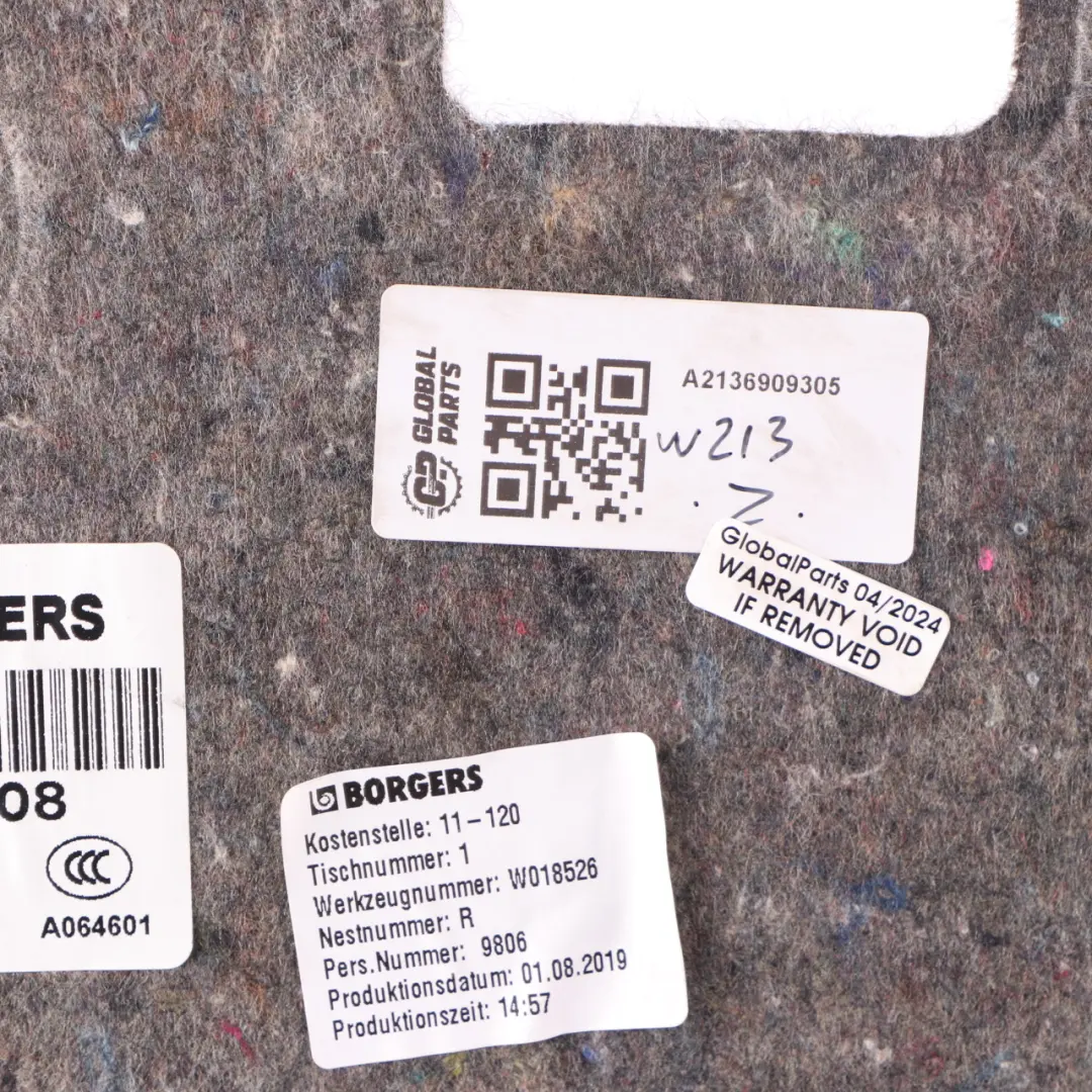 Tapicerka Klapy Bagażnika Tył do Mercedes W213 o numerze A2136909305 Mercedes W213 Tapicerka Klapy Bagażnika Tył - SKU A2136909305 - Numer Części A2136909305