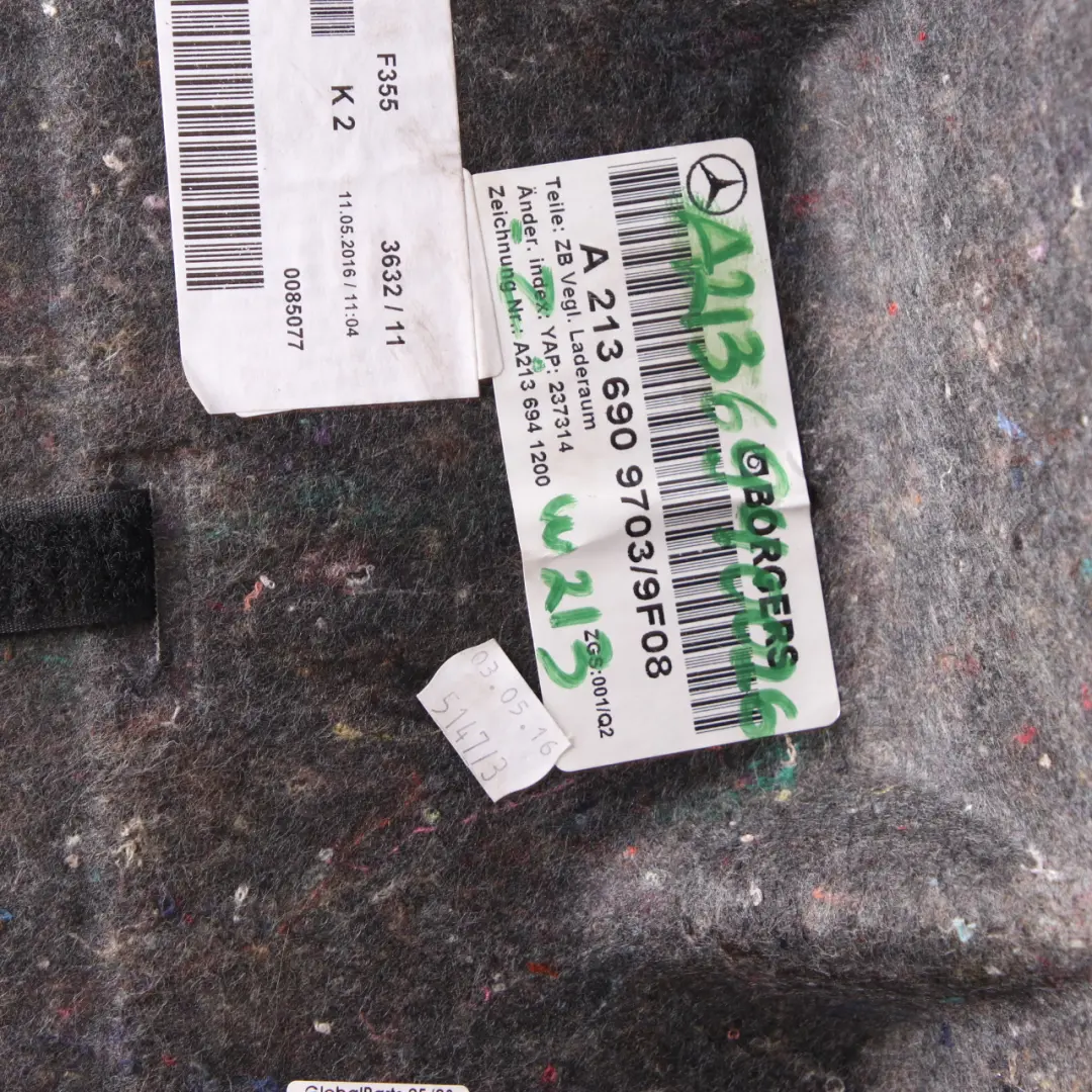 Wykładzina Dywan Podłoga Bagażnika do Mercedes W213 o numerze A2136909703 Mercedes W213 Wykładzina Dywan Podłoga Bagażnika - SKU A2136909703 - Numer Części A2136909703