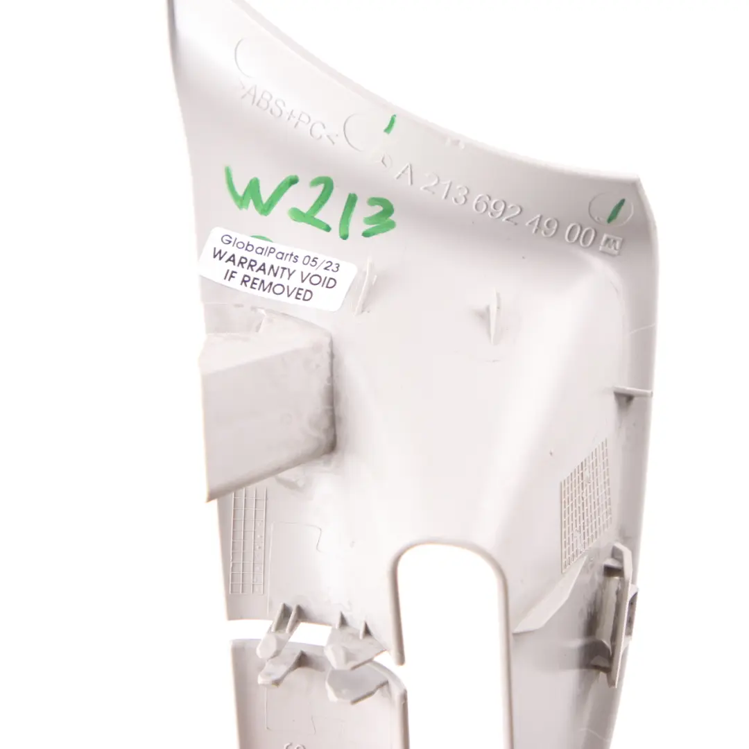 Belt Cover Mount Trim Rear Left N/S Grey to Mercedes W213 Seat with Part number A2136924900 Mercedes W213 Seat Belt Cover Mount Trim Rear Left N/S Grey - SKU A2136924900 - Part number A2136924900