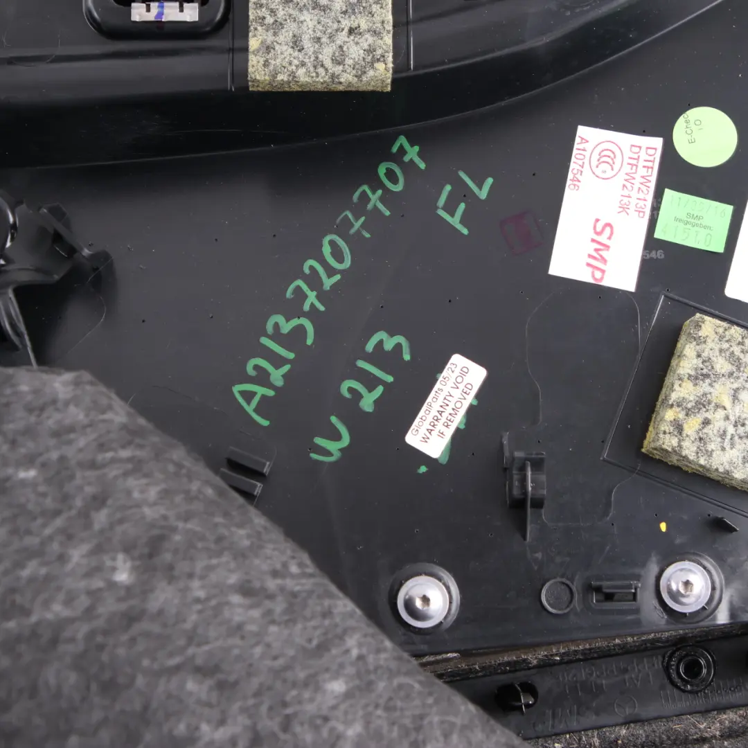 Door Card Cover Front Left N/S Trim Panel Black Leather to Mercedes W213 with Part number A2137207707 Mercedes W213 Door Card Cover Front Left N/S Trim Panel Black Leather - SKU rhd-A2137207707 - Part number A2137207707