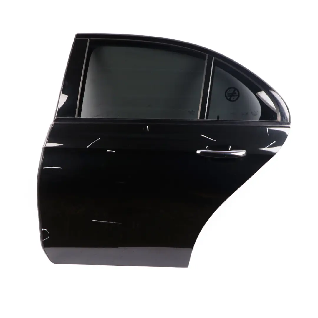 Mercedes W213 Saloon Door Rear Left N/S Obsidian Black Metallic - 197 - SKU A2137300105-OB - Part number A2137200105