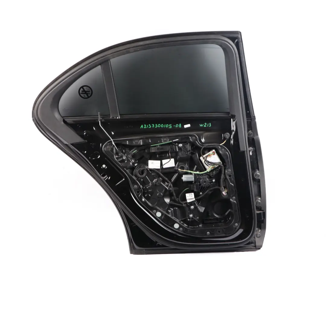 Mercedes W213 Saloon Door Rear Left N/S Obsidian Black Metallic - 197 - SKU A2137300105-OB - Part number A2137200105