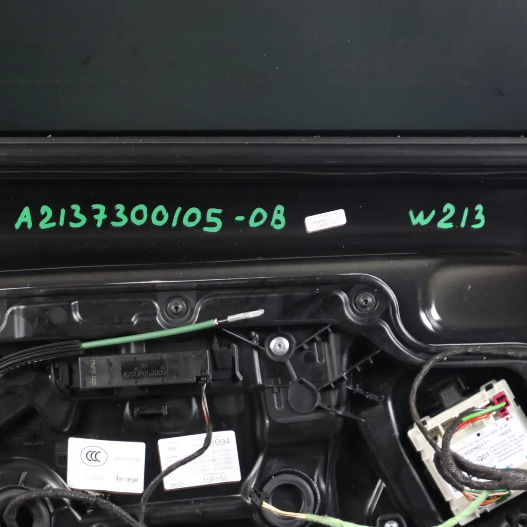 Mercedes W213 Saloon Door Rear Left N/S Obsidian Black Metallic - 197 - SKU A2137300105-OB - Part number A2137200105