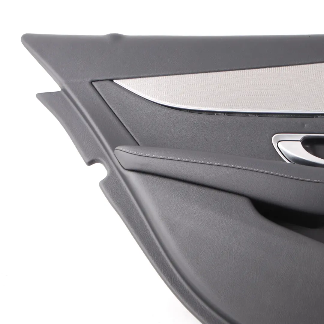 Door Card Cover Rear Left N/S Trim Panel Black Leather to Mercedes W213 with Part number A2137307105 Mercedes W213 Door Card Cover Rear Left N/S Trim Panel Black Leather - SKU A2137307105 - Part number A2137307105