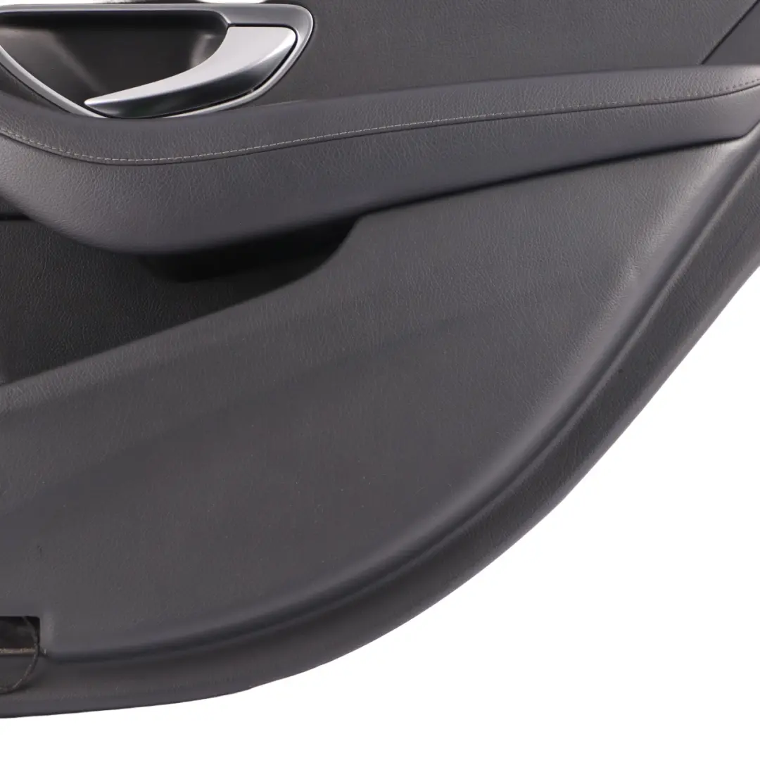 Door Card Cover Rear Right O/S Trim Panel Black Leather to Mercedes W213 with Part number A2137307205 Mercedes W213 Door Card Cover Rear Right O/S Trim Panel Black Leather - SKU A2137307205 - Part number A2137307205