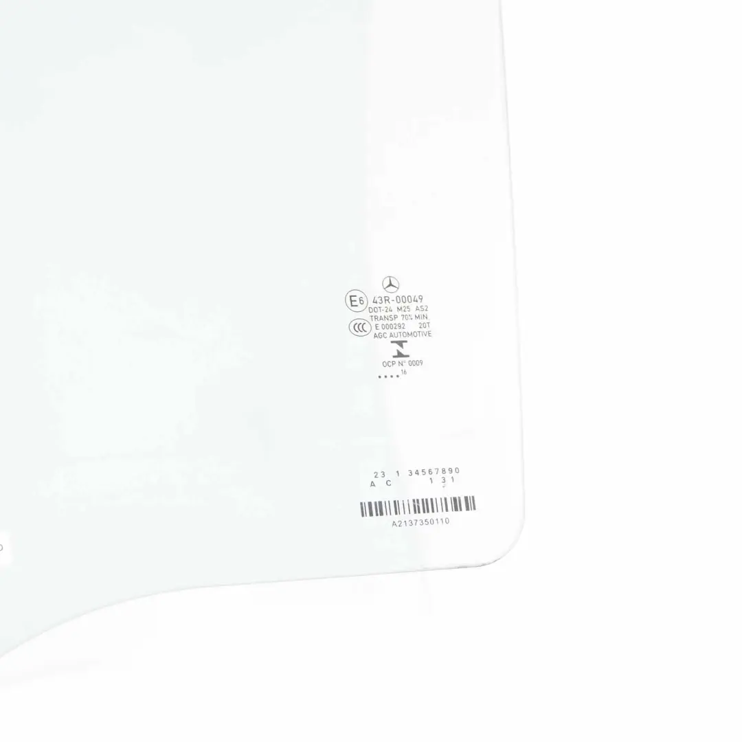Mercedes W213 Vetro Porta Posteriore Sinistra Vetri Verde AS2 - SKU A2137350110 - Numero di parte A2137350110