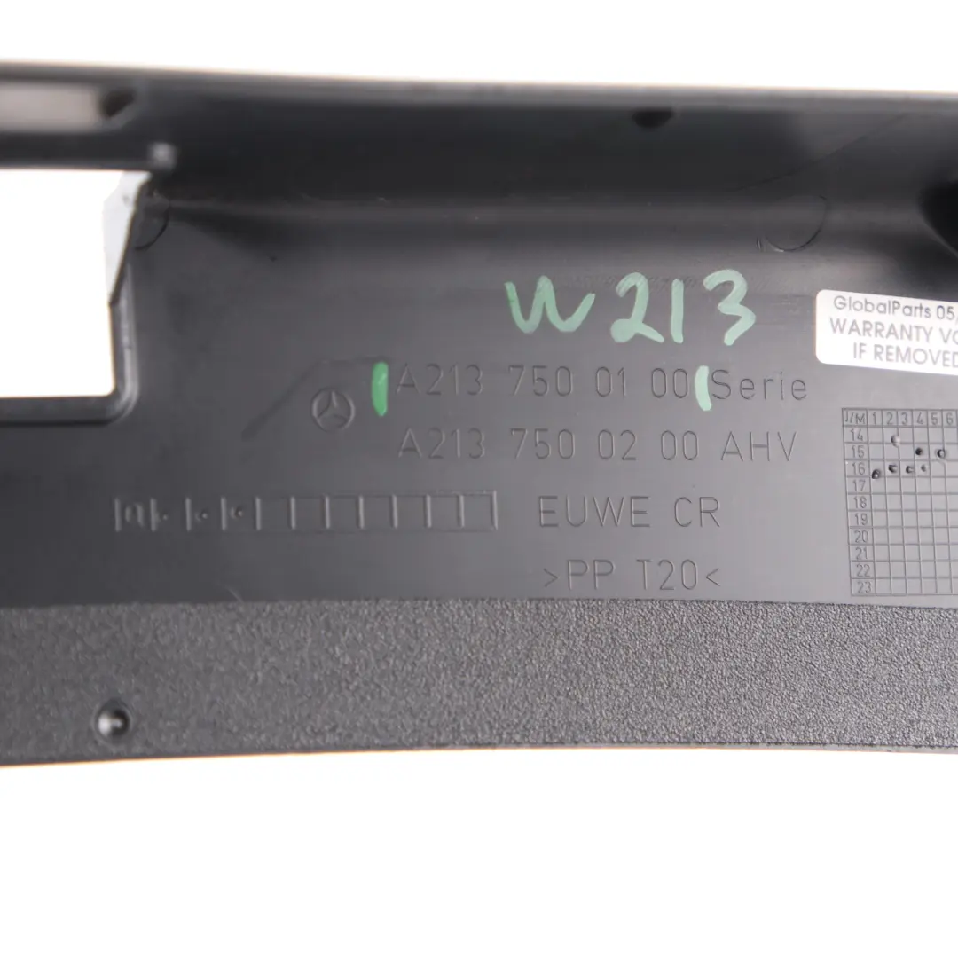 Mercedes W213 Boot Trunk Lid Tailgate Handle Open Trim Cover - SKU A2137500100 - Part number A2137500100