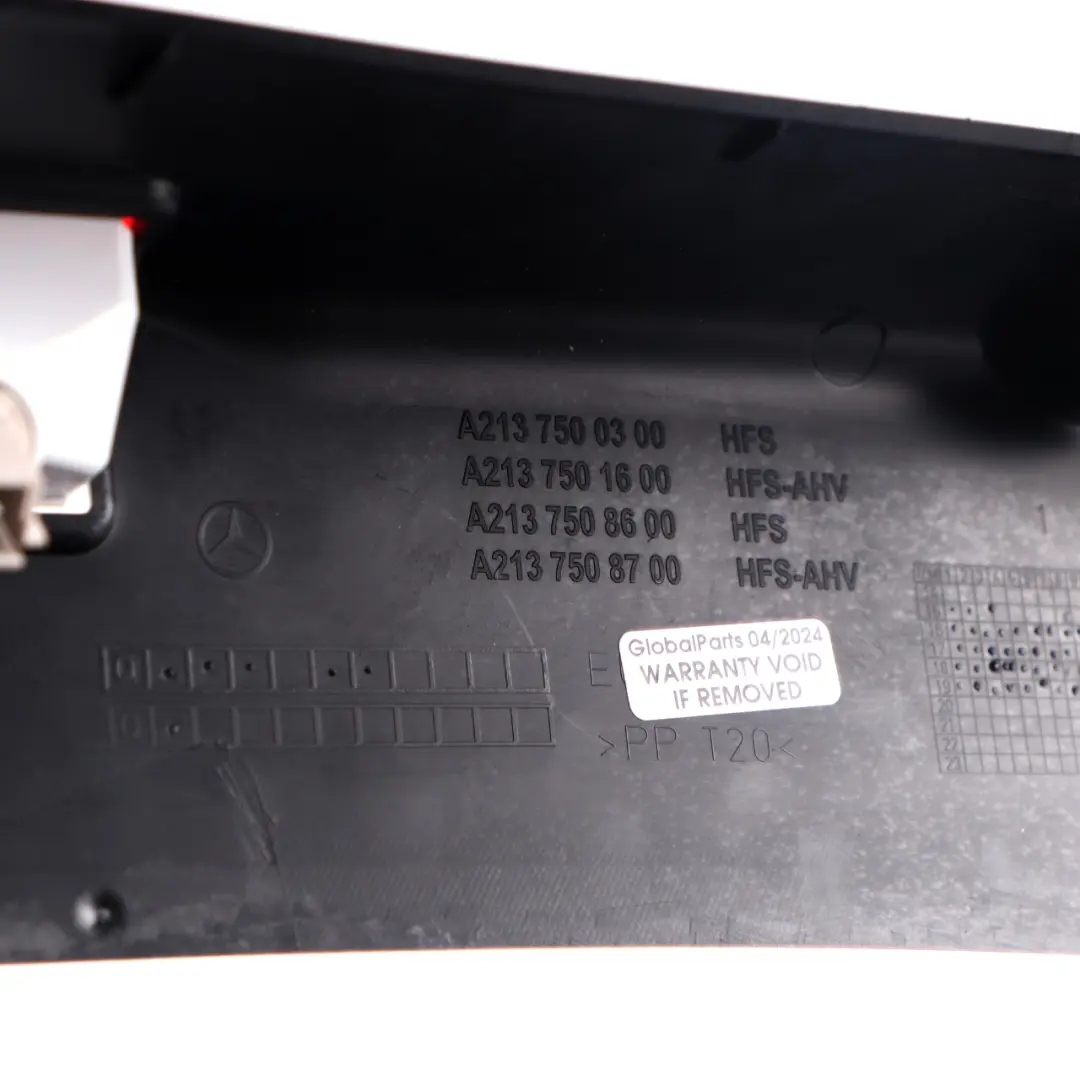 Boot Lid Lock Cover to Mercedes W213 Rear Tailgate with Part number A2137500300 Mercedes W213 Rear Tailgate Boot Lid Lock Cover - SKU A2137500300 - Part number A2137500300