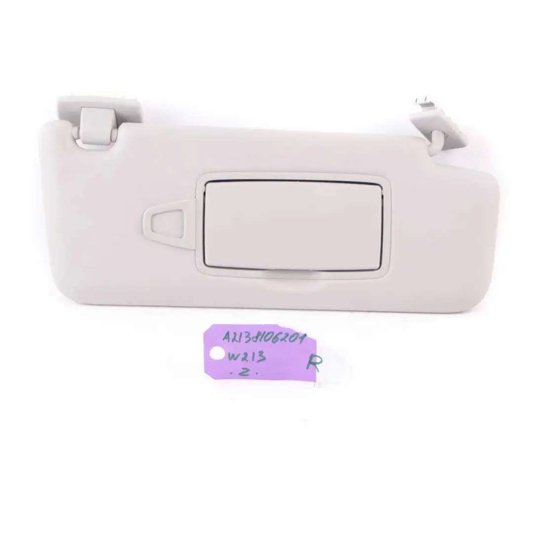 Copertura Parasole Destra Anteriore Grigia per Mercedes W213 con numero di parte A2138106201 Mercedes W213 Copertura Parasole Destra Anteriore Grigia - SKU A2138106201 - Numero di parte A2138106201
