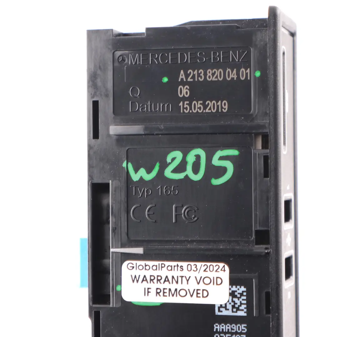 USB SD Card Puerto tarjeta conexión multimedia para Mercedes W205 W213 con número de pieza A2138200401 Mercedes W205 W213 USB SD Card Puerto tarjeta conexión multimedia - SKU A2138200401 - Número de pieza A2138200401