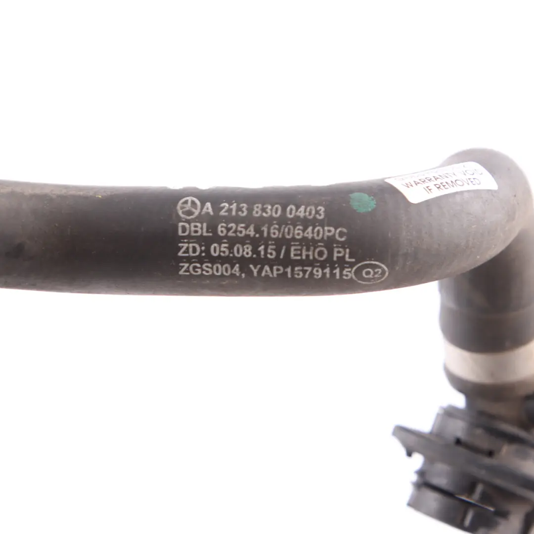 Heat Exchanger Water Coolant Hose Pipe Line to Mercedes W213 with Part number A2138300403 Mercedes W213 Heat Exchanger Water Coolant Hose Pipe Line - SKU rhd-A2138300403 - Part number A2138300403