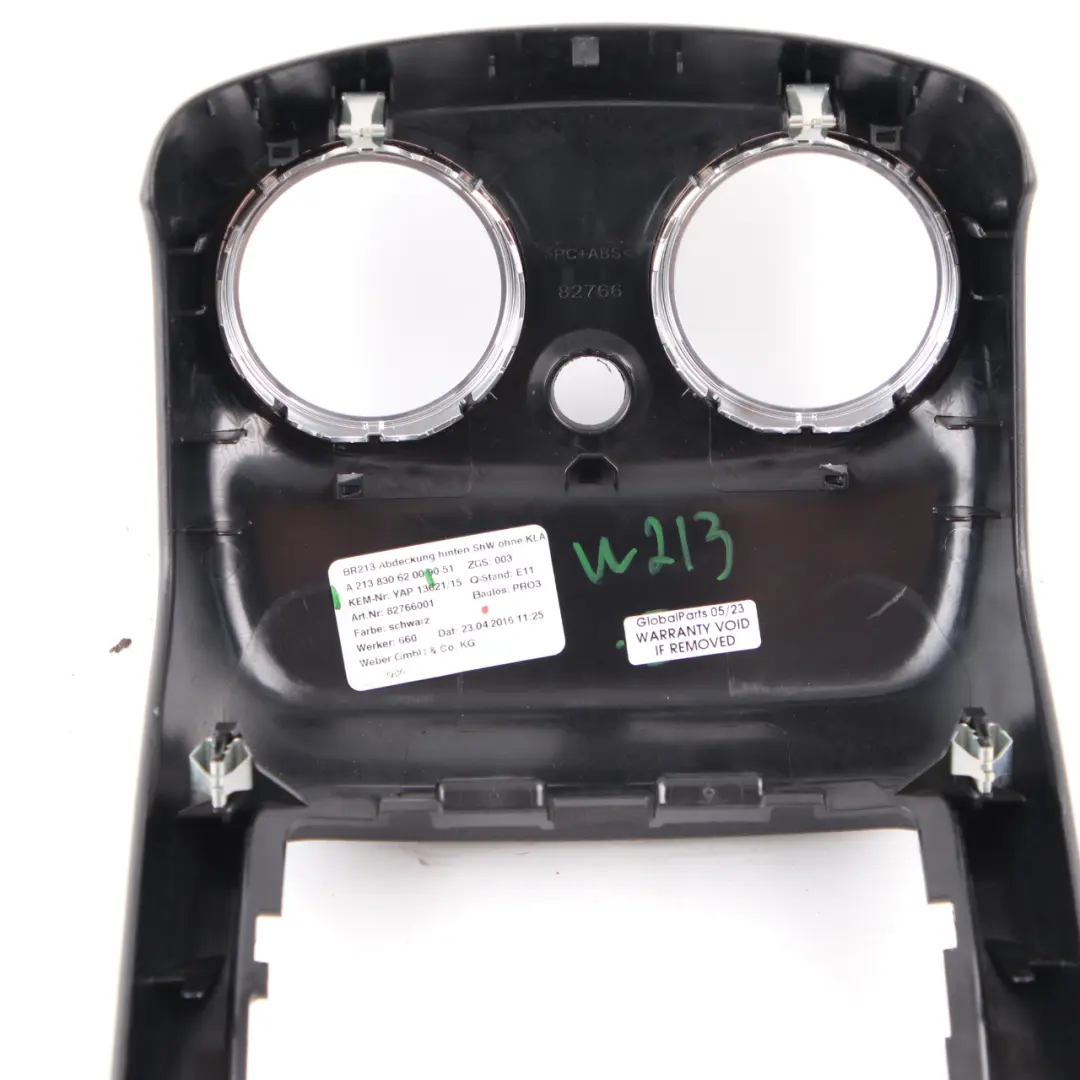 Centre Console Cover Mercedes W213 S213 Rear Air Vent Trim Black - SKU A2138306200 - Part number A2138306200