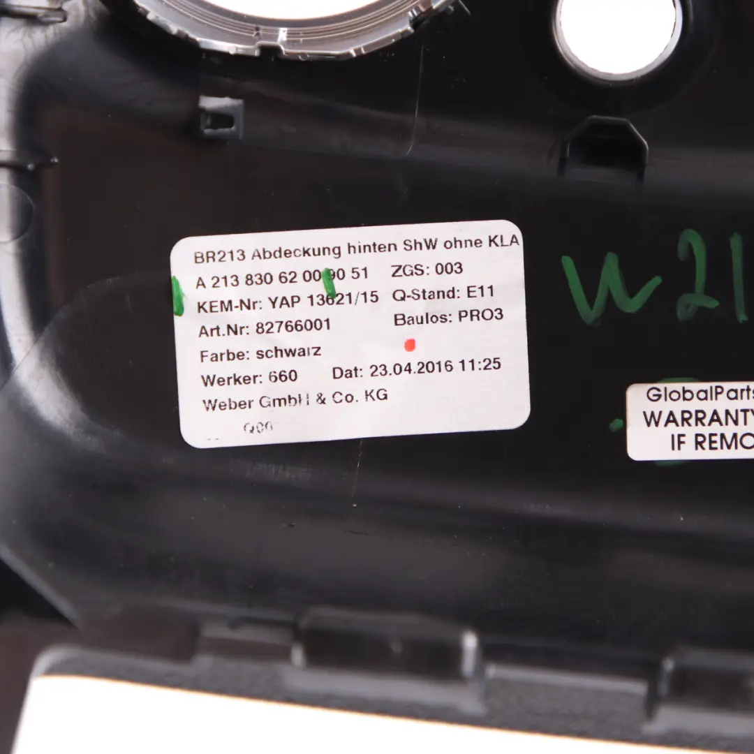 Mittel Konsole Abdeckung Hintere Lüftungs Schlitze Schwarz für Mercedes W213 S213 mit Teilenummer A2138306200 Mercedes W213 S213 Mittel Konsole Abdeckung Hintere Lüftungs Schlitze Schwarz - SKU A2138306200 - Teilenummer A2138306200